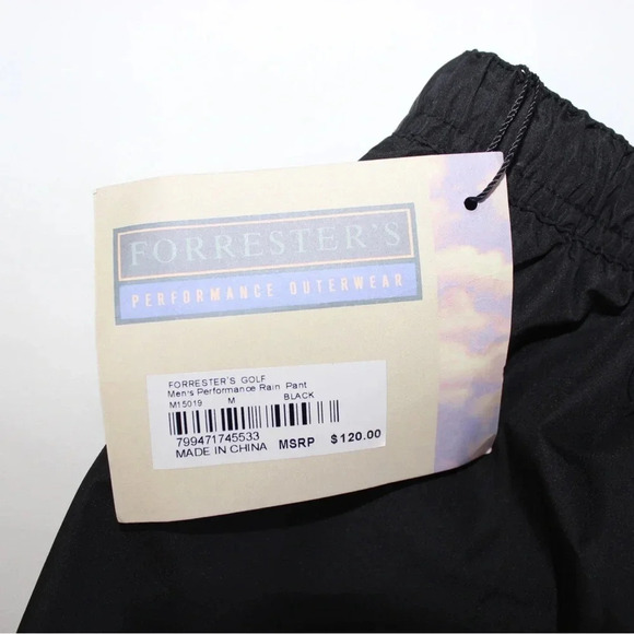 NWT Forrester’s Golf Performance Waterproof Outdoor Rain Pants Size Medium - Picture 11 of 12